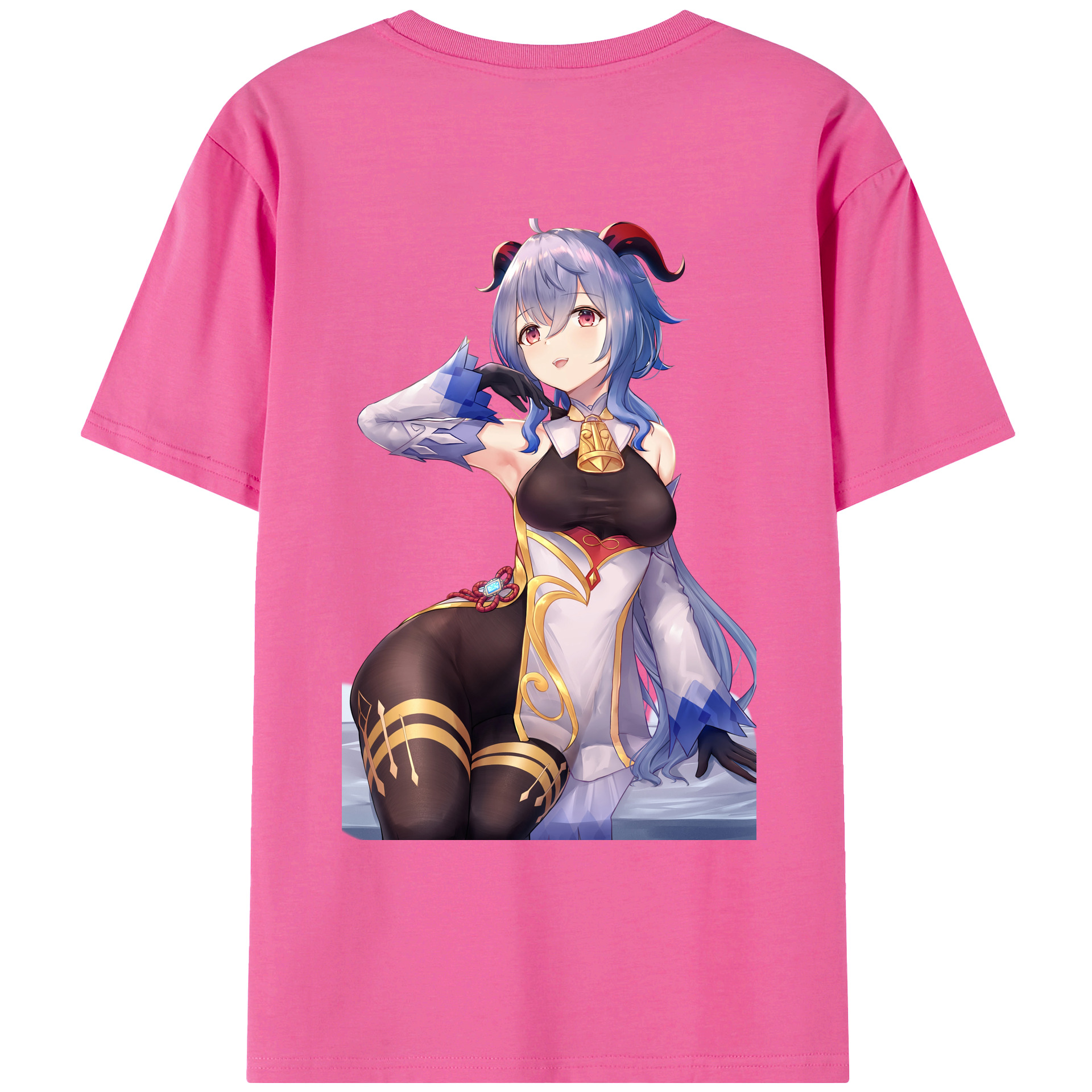げんし神 甘雨 かんう genshin Ganyu レディース半袖Tシャツ(バックプリント)